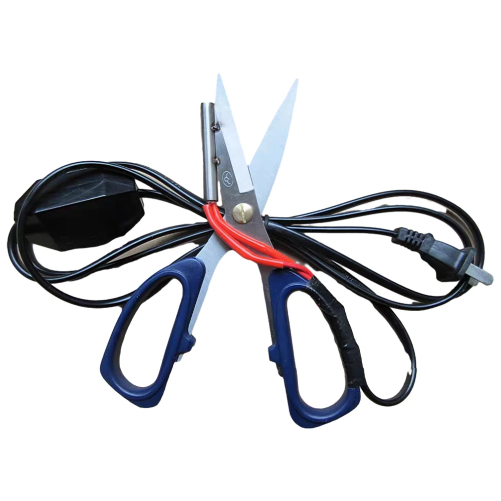 Stainless Steel Electrothermal Scissors Electric Heating Tailor Scissors 220V Cutting Scissors for Curtain Non-Woven Fabrics