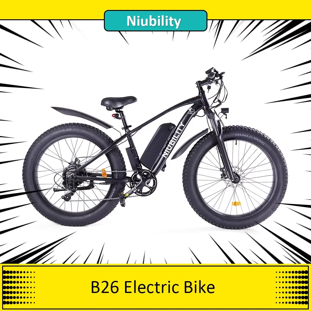 Niubility B26 Electric Bike Bicycle 48V 15Ah Battery 1000W Motor 35km/h Max Speed 26'' Tires Folding Mountain Adult E-Bike