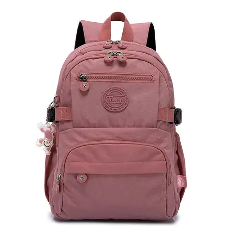 고품질 나일론 방수 A4 학생 Schoolbag 여성 남성 배낭 경량 여행 가방 블루 그린 블랙 레드 핑크 m2303