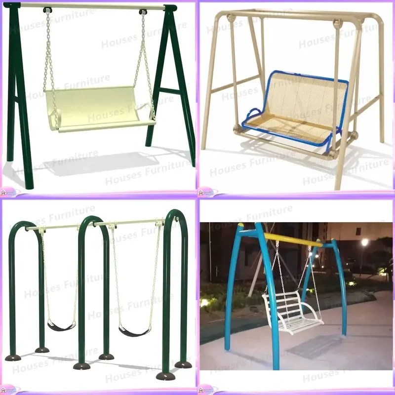 Large Outdoor Metal Round Swing Set for Kids Multi Seat Playground Equipment Heavy Duty Garden Amusement Park Playset