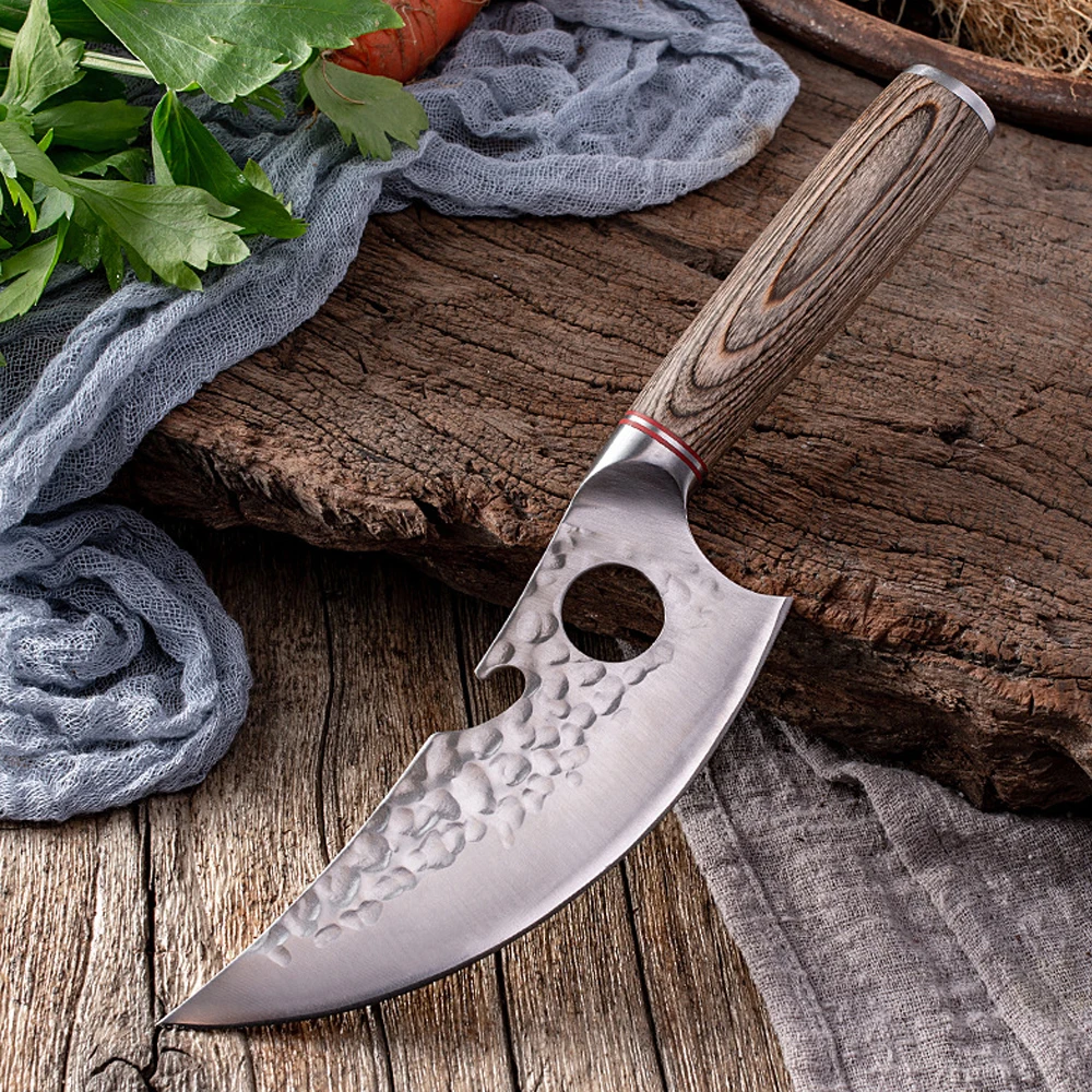 MYVIT فايكنغ نزع العظم المطبخ اللحوم قطع سكاكين أولو الصغيرة اليد مزورة اللحوم الساطور اليابانية جزار منحني سكين قطعة العاج