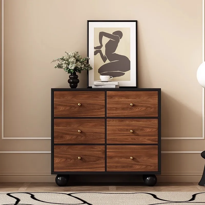 

Medieval style chest of drawers, five-bucket chest of drawers, bedroom locker, solid wood, bedside cabinet, locker, integrated c