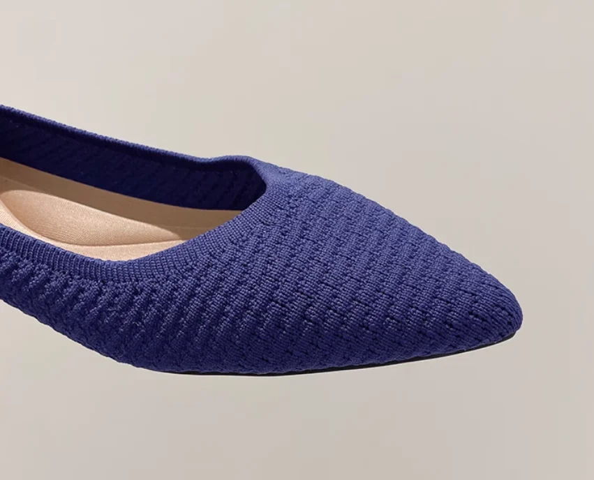 Maggie's Walker Women's Casual Shoes Soft Bottom Knitted Flats Pointed-toe Shallow-mouth Flats Size 35~40