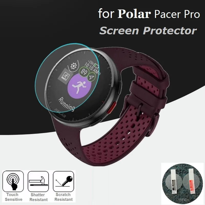 5ชิ้นฟิล์มป้องกันหน้าจอสำหรับ Polar pacer Pro สมาร์ทวอท์ชกระจกเทมเปอร์กันรอยขีดข่วนฟิล์มป้องกันความใสระดับ HD สำหรับ Polar pacer