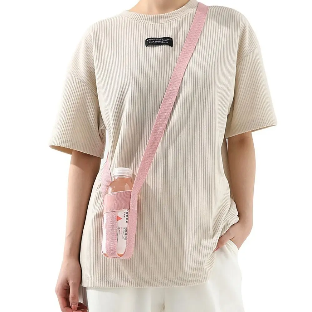 Fashionable Anti-Hot Cup Sleeve Reusable Simple Versatile Water Bottle Bag with Adjustable Shoulder Strap Mug Holder