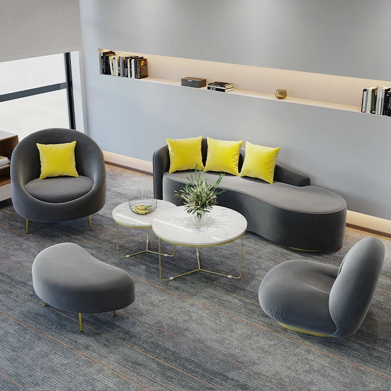 

Office sofa coffee table combination simple reception room rest area lazy sofa negotiation business studio