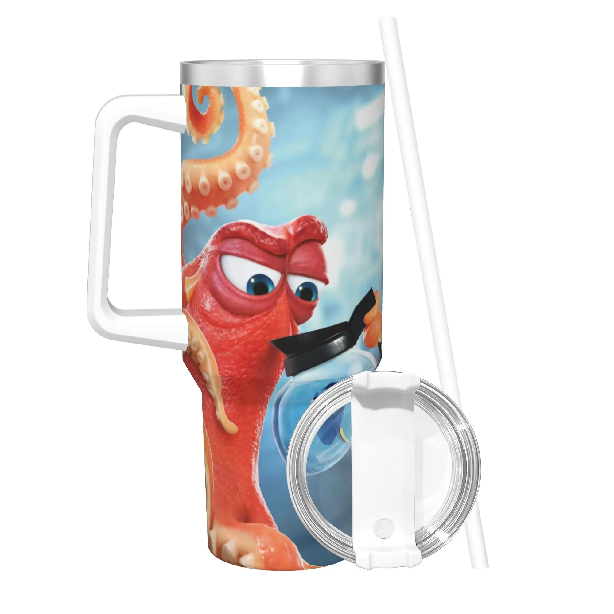 

Изолированный стакан Finding Nemo с мультяшной рыбой и соломинкой, вакуумная термокружка с двойными стенками, автомобильная бутылка, чашка 40 унций
