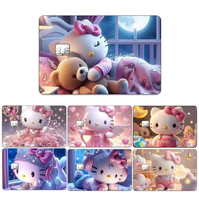 

3d изысканная наклейка на карту «Hello Kitty», студенческое украшение для девочек, Kawaii, кампус, автобус, метро, нашивка, бирки, наклейки на пастер, праздничный подарок