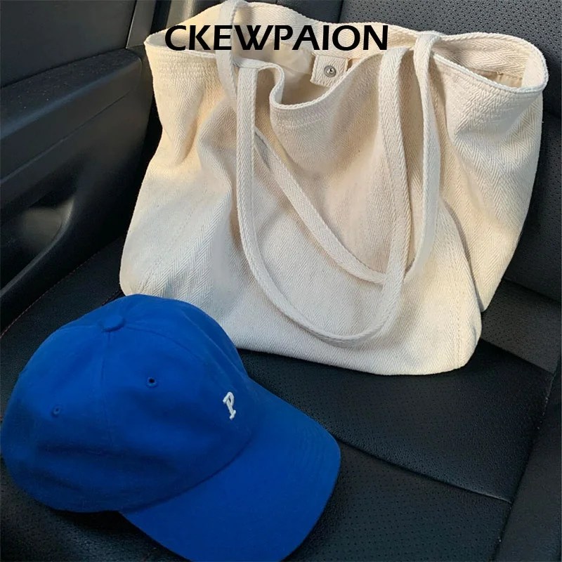 Bolso de Lona Casual Versátil, Bolso de Mano Simple para Ir al Trabajo, Bolso de Hombro, Bolso Grande para Compras, Estilo Ca...