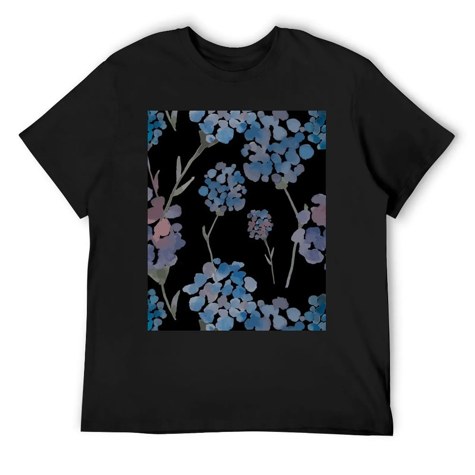 Glorious Garden Flowers on Black T-Shirt cotton graphic tees summer top baggy shirts animal prinfor boys clothes for men