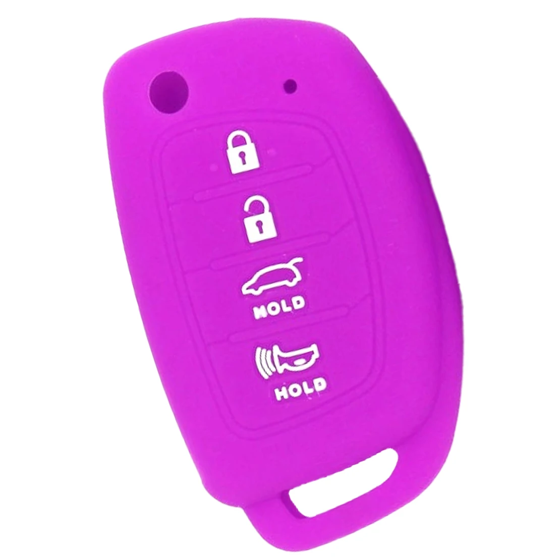 Remote Silicone Key Fob Cover 4 Buttons Fit for Hyundai Elantra Sonata ix35 Tucson Santa Fe 2018 2019 2020 2021 2022 2023 Purple