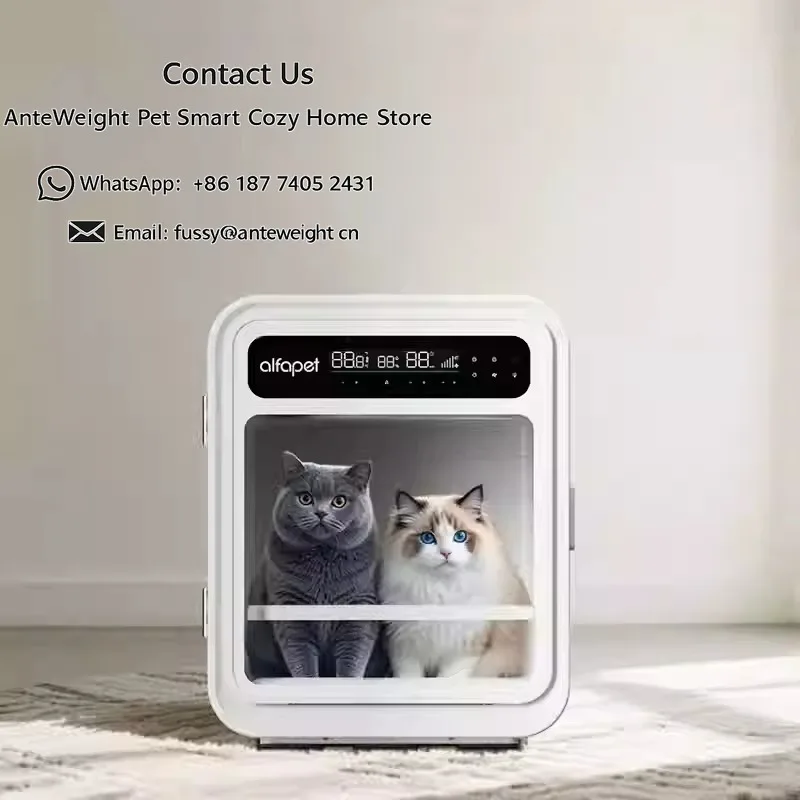 Small Dog Cat Dryer Box with Touchscreen and Remote Control, Ozone, Infrared, Ultra-Quiet Pet Drying Cabinet for Home Use