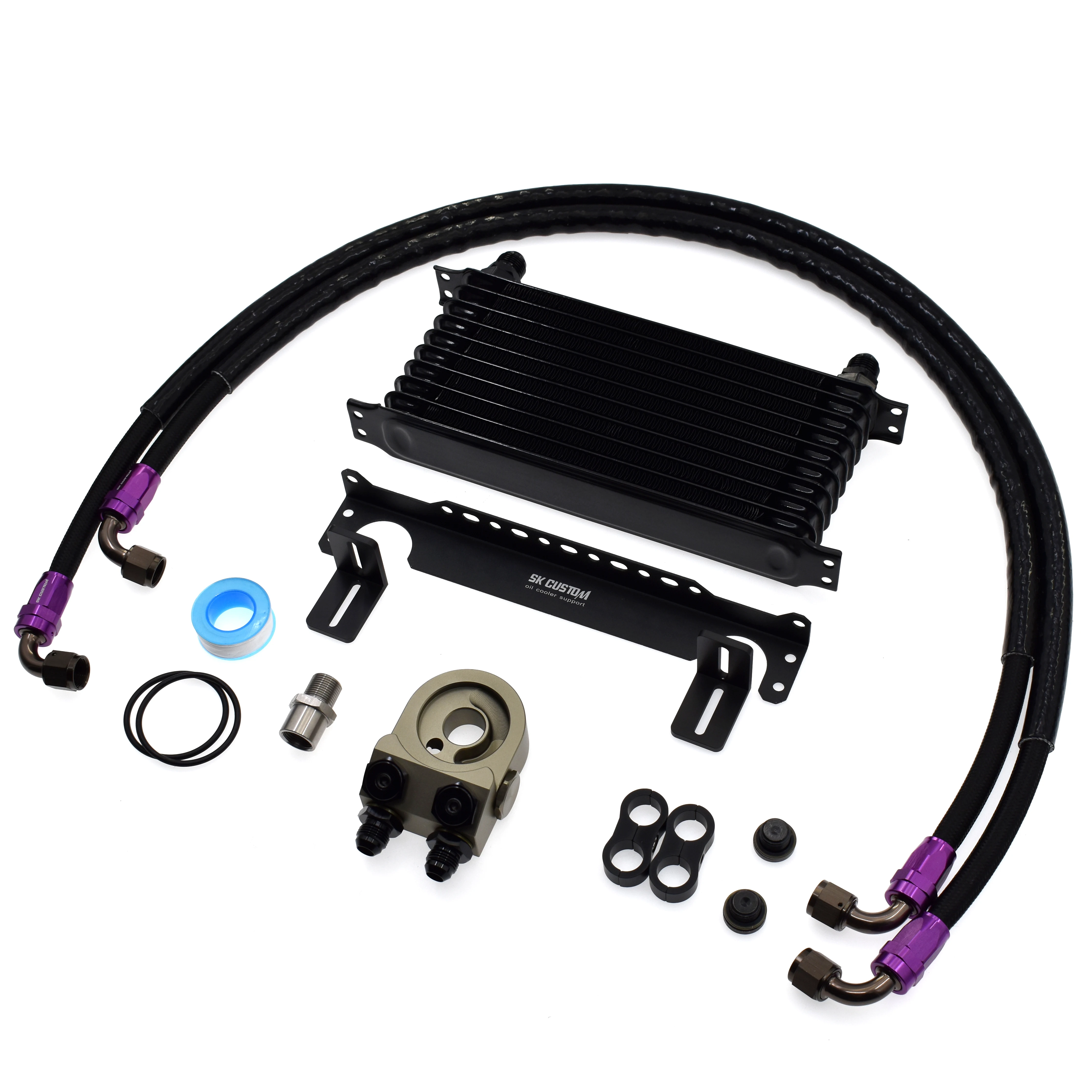 SK CUSTOM for Honda FD2 FK2 FK8 K20 K24 Civic Accord Engine Radiator Thermostat Adapter Auto Parts Modified Oil Cooler Kit