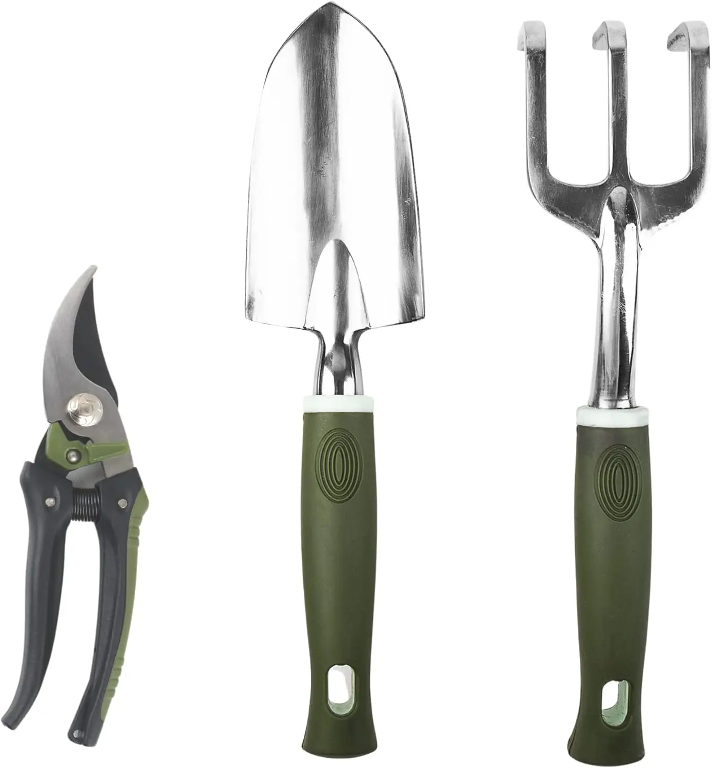 llo Tools 6 Piece Garden Set With Foldable Seat Adjustable To Kneeler Position, Washable Green Apron With Deep Pockets, And