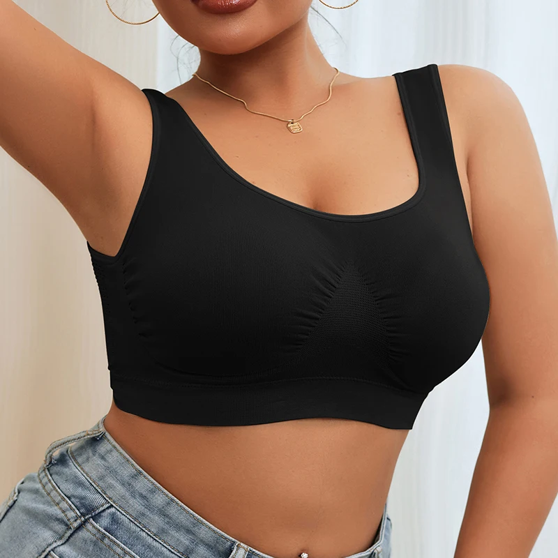 Biustonosz sportowy CINOON Plus Size dla kobiet, bez fiszbinów, pełny kształt miseczki, oddychający, z siateczkowym tyłem, komfortowy, podtrzymujący, do jogi, bezszwowy, push-up, bielizna.