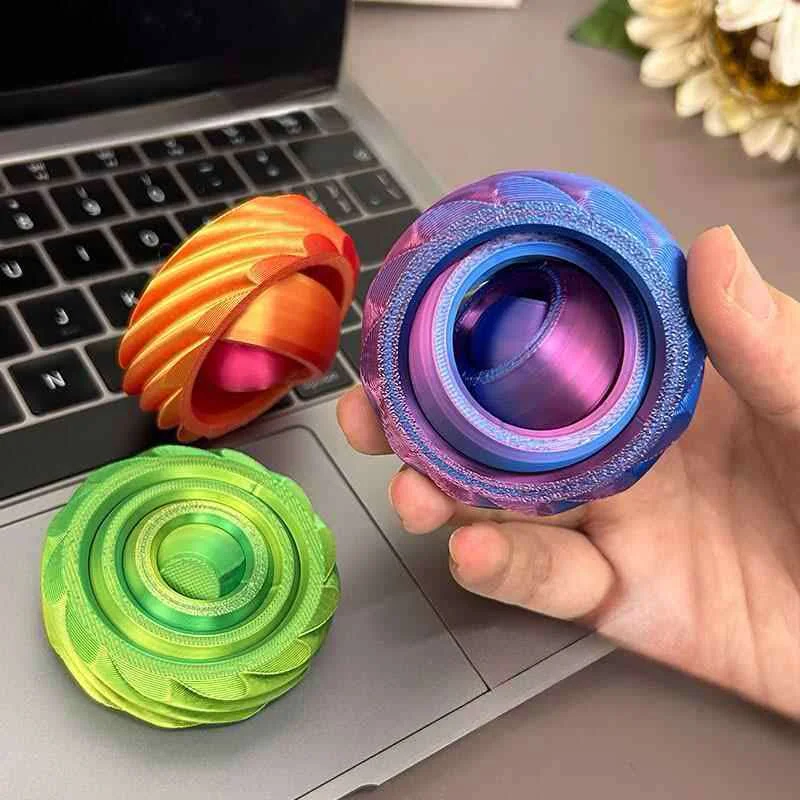 New Rotating Gyroscope 3D Printing Hand Spinner Fidget for Stress Relief Focus Anxiety ADHD Toys Novelty Gifts Teenager & Adults