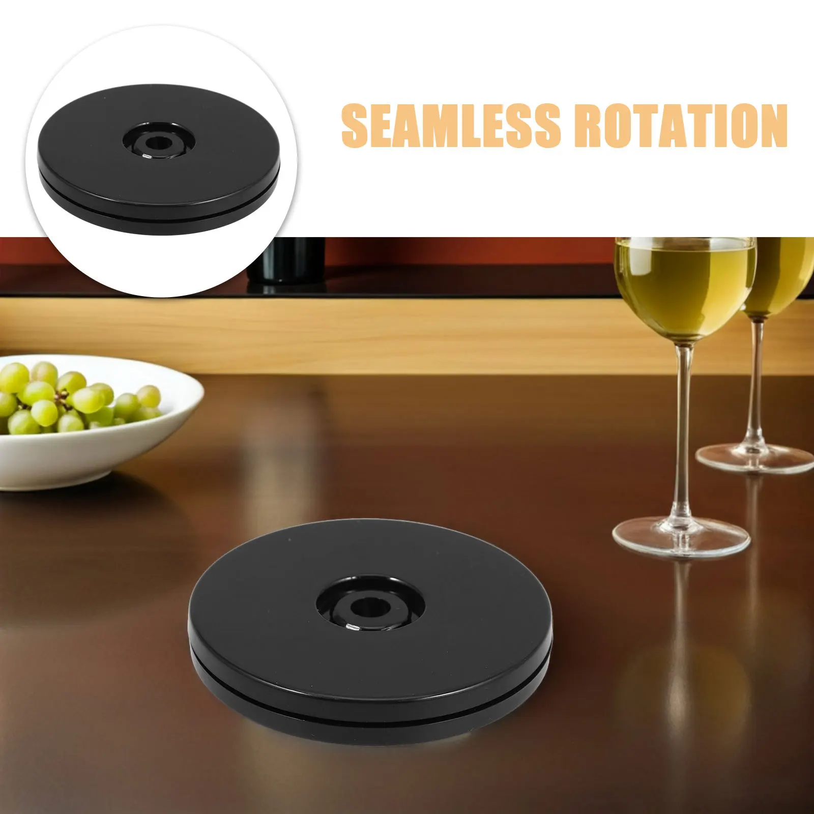 Rotating Table Stand Turntable Black 7.86 360 Degree Swivel Base for Menu Display Cake Serving Dining Table Accessories