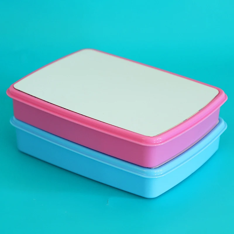 2pcs Sublimation DIY Blank PP Plain Brief Three-compartment Leak-proof Sealed Lunch Box