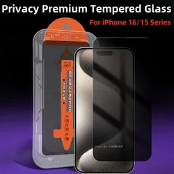 Easy Installation Tempered Glass For iPhone 16 Pro Max 16 Plus 15+ 15 Pro Max 16 Pro Dust Bubble Free Privacy Screen Protector