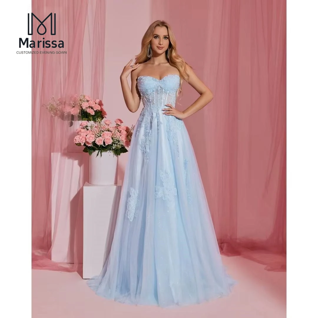 

Marissa Embroidered Yarn Luxurious Women's Evening Dresses Woman Elegant Party Dresses 2025 Custom Made Ball Gowns Line A Prom