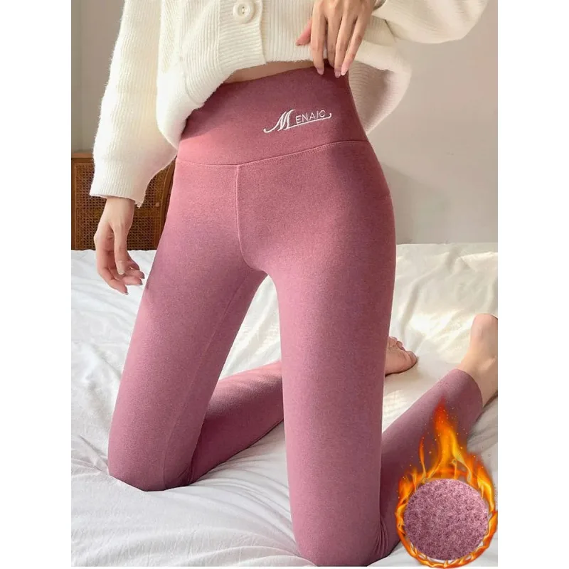 

2024 New Winter New Women Solid Leggings Pantalones Thick Slim High Waist Pant Warm Casual Skinny Ankle-length Legginsy Trousers