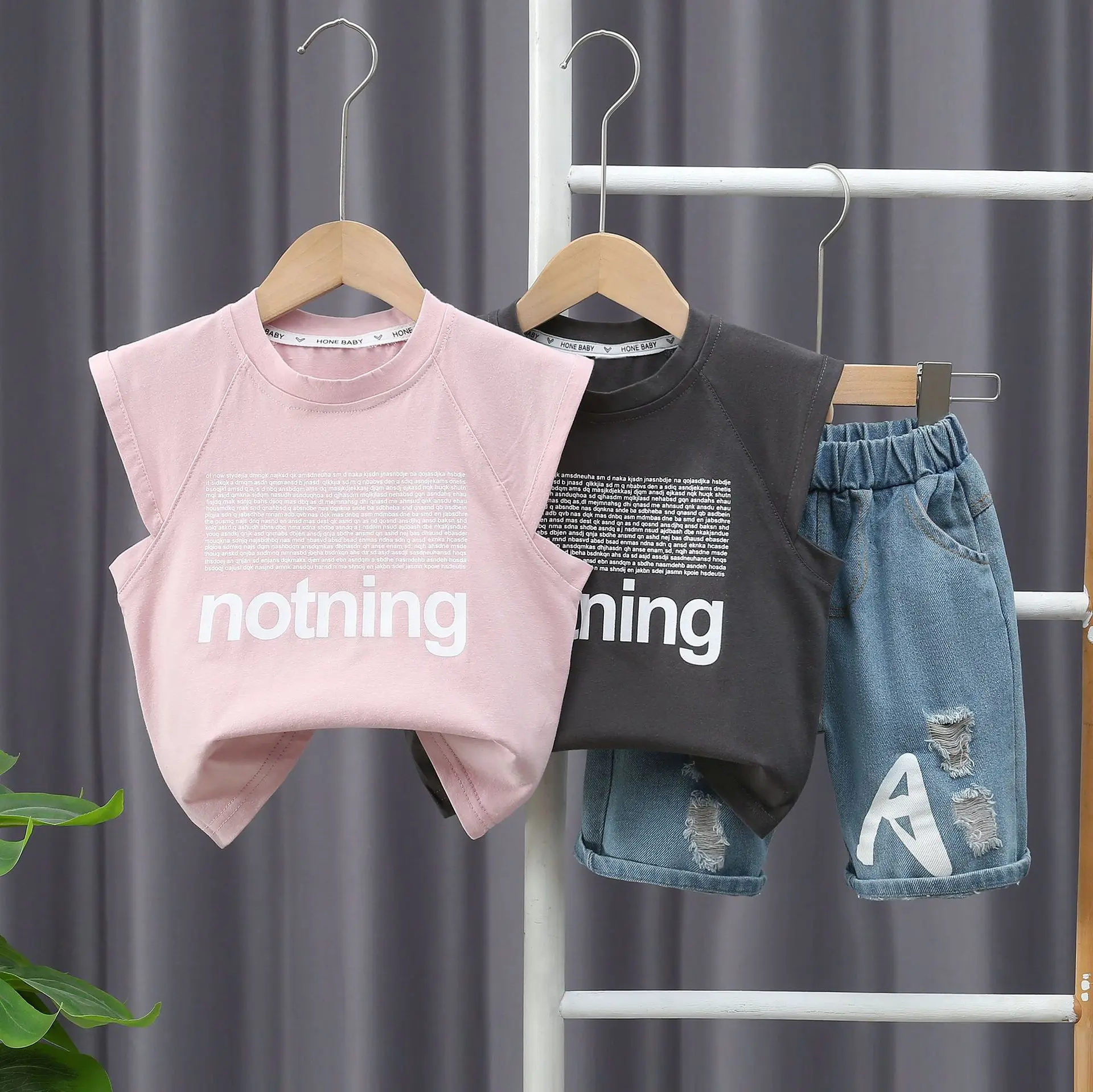 

Boys Clothes Sets Summer 2025 Children Cotton Vest T-shirts Denim Shorts 2pcs Sports Suit For Baby Casual Outfits Kids Tracksuit