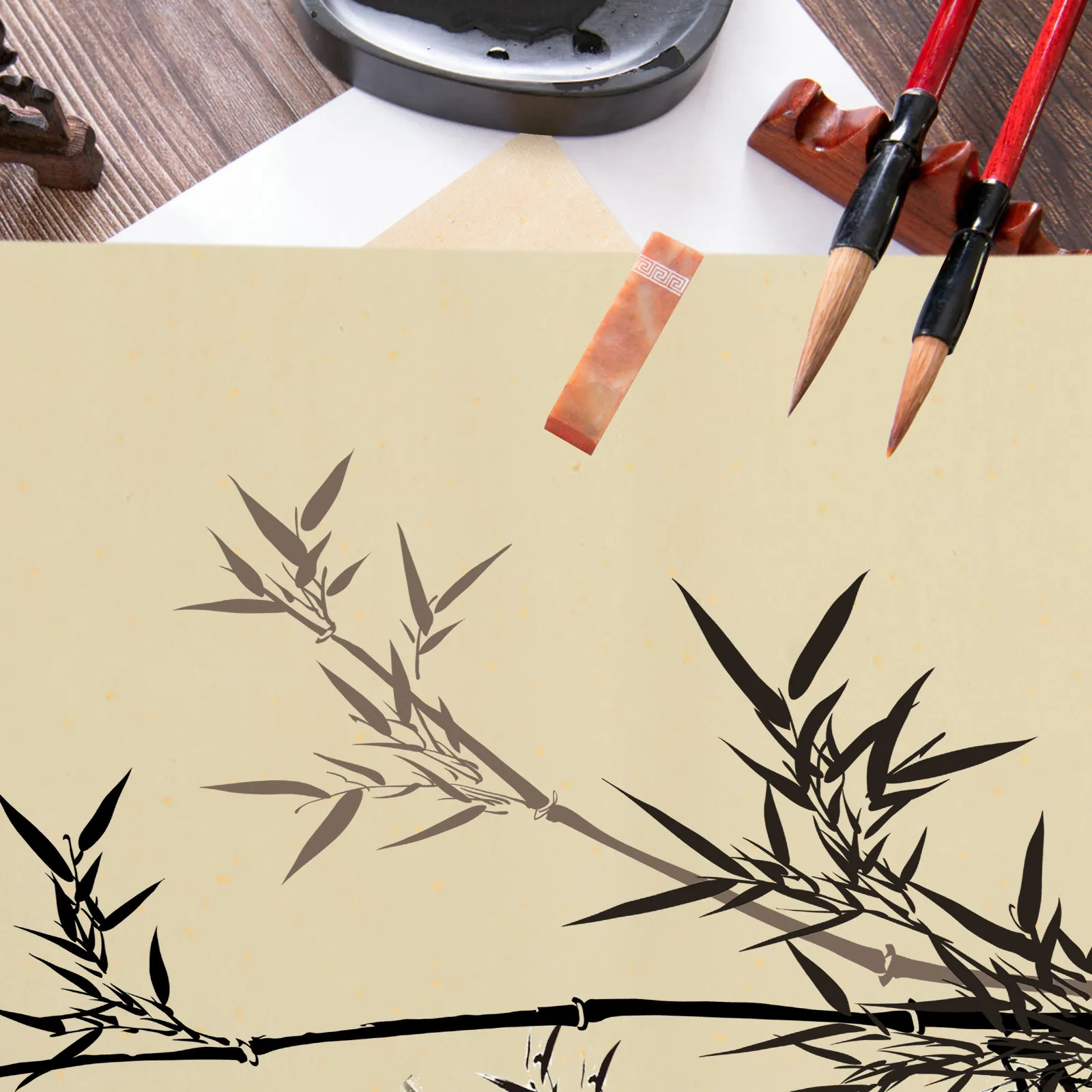 

50Pcs Soft Delicate Xuan Paper Professional Calligraphy Paper with Moderate Ink Control for Sumi Painting Chinese Art Writing