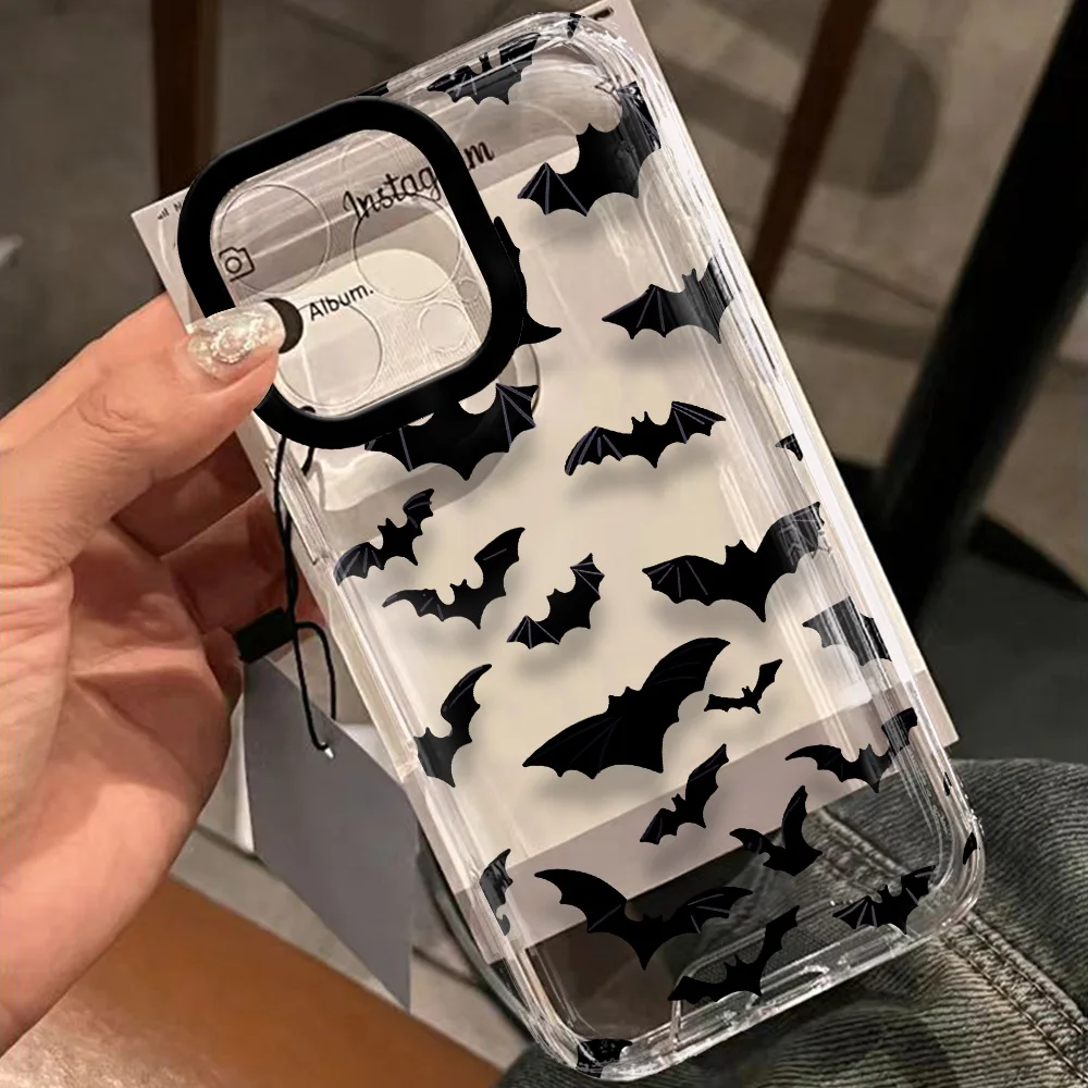 Black Bat With DarkShe Clear Space Phone Case For Samsung S10 S20 S21 S22 S23 S24 Fe Plus Ultra A35 A20 Note10 20 4G 5G