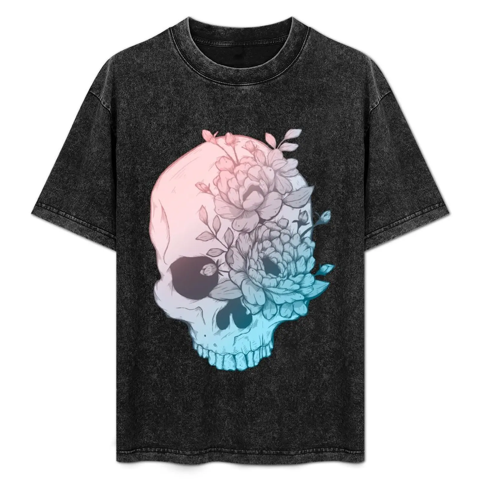 

Floral Skull T-Shirt customs design your own vintage custom shirt mens t shirts casual stylish