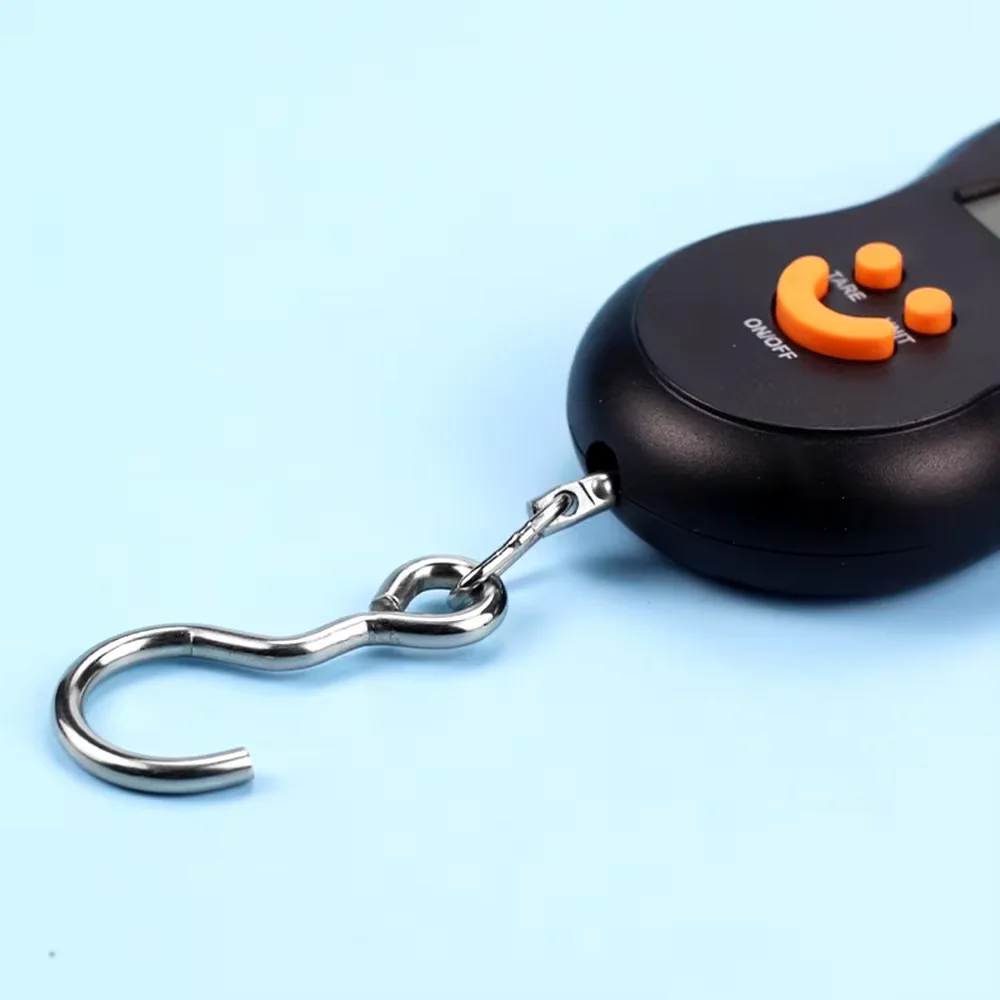 ميزان إلكتروني 50 كجم 10 جرام مقياس معلق LCD المطبخ الرقمي الخلفية أوزان الصيد مقياس الجيب موازين أمتعة السفر