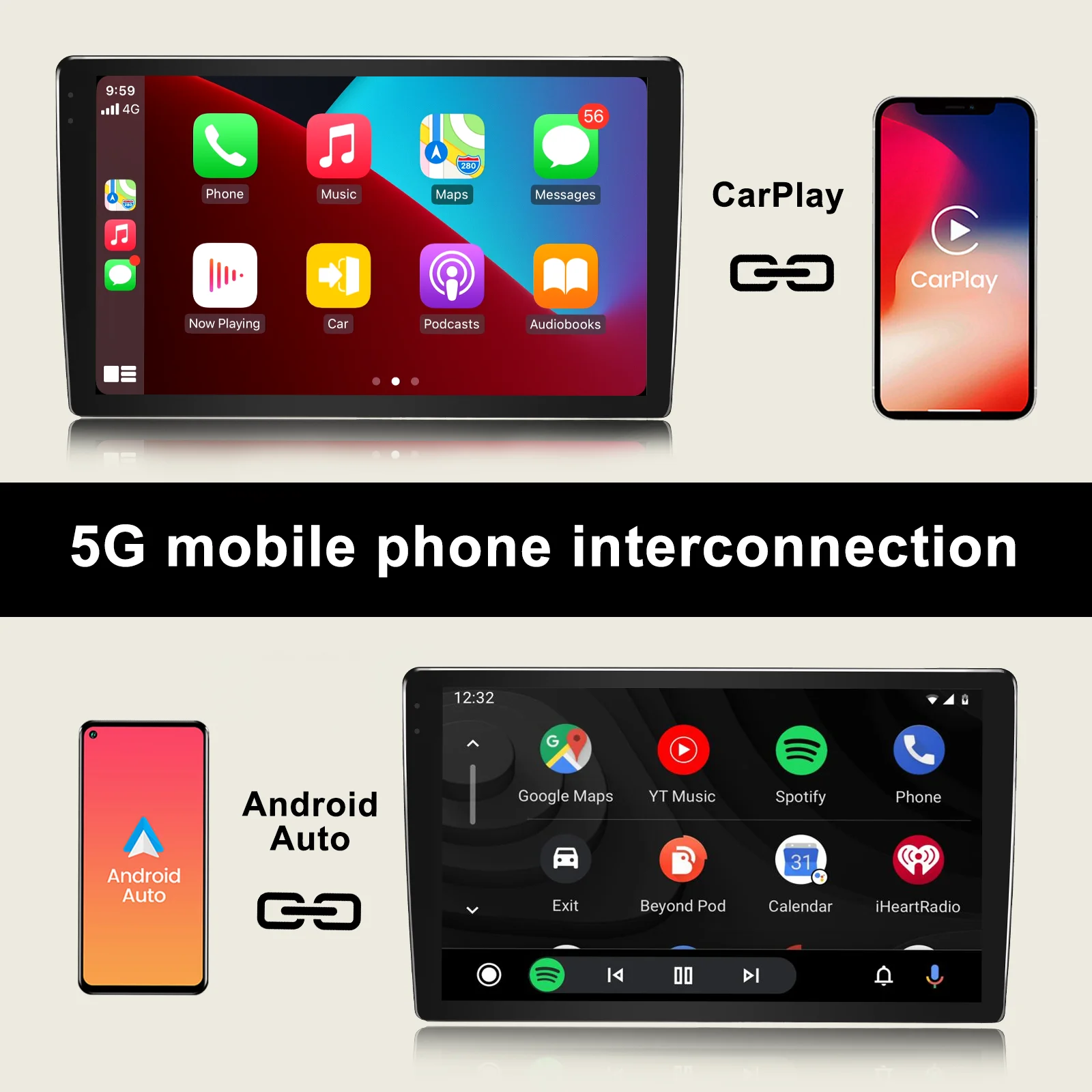 10-calowy odtwarzacz multimedialny z Androidem 15, 6+128 GB, do Jeep Grand Cherokee 2004-2007, Apple CarPlay, Auto, radio samochodowe, FM AM, jednostka główna