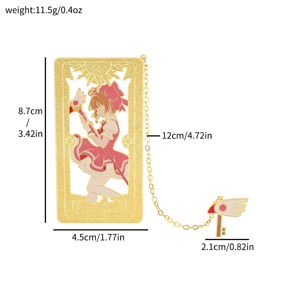 Anime Sakura Lesezeichen Card-Captor Klassische Cartoon-Fans-Kollektion Exquisites Metall-Lesezeichen Seitenmarkierer-Werkzeug für Sakura-Fans. – Detail 17