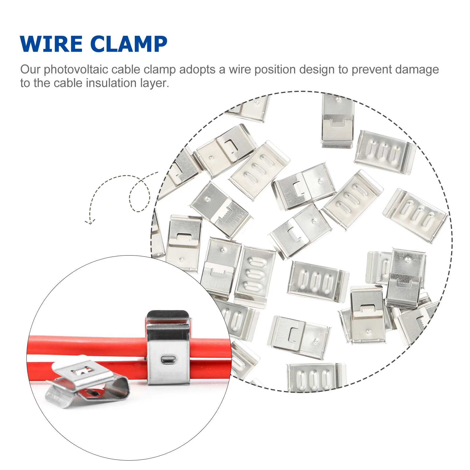 30 قطعة مقاطع كابلات الضوئية 304 الفولاذ المقاوم للصدأ المضادة للأكسدة سهلة التركيب لا أدوات لوحة طاقة شمسية إدارة الأسلاك