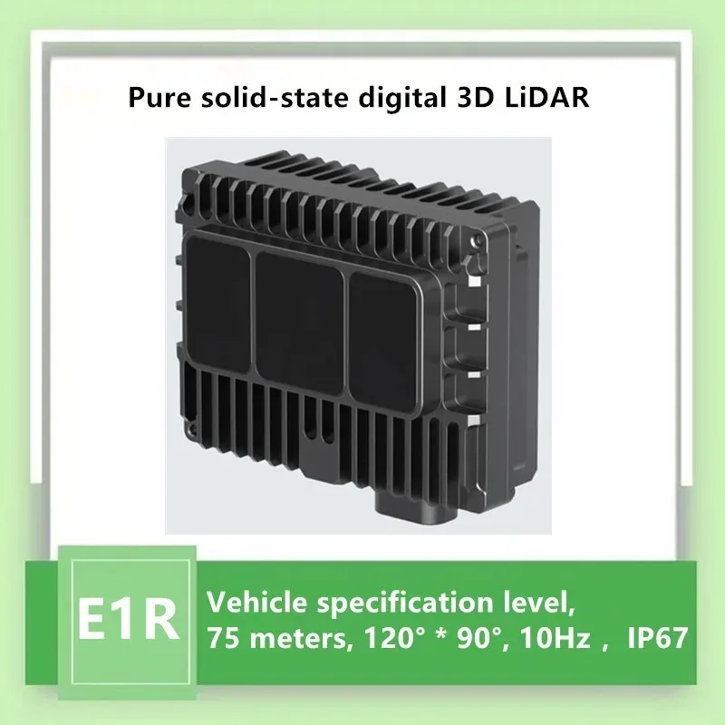 

Robosense E1R Fully Solid-State 3D Digital LiDAR Vehicle grade ranging of 75 meters, wide angle 120 ° * 90 ° laser radar sensor