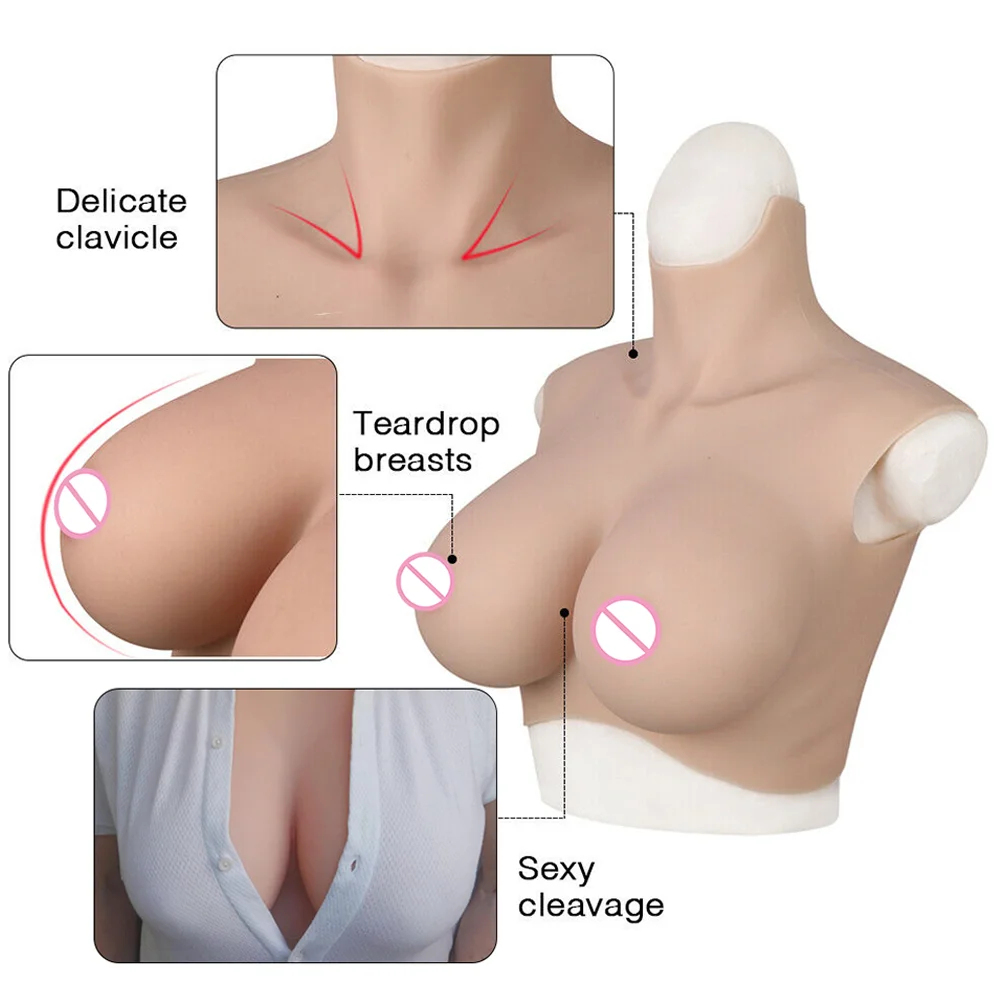 Tgirl Fake Boobs No Oil Fake Breasts Fake Silicone Woman Body Tits Enhancer Prosthesis for Sissy Crossdressers Cosplay Big Tits