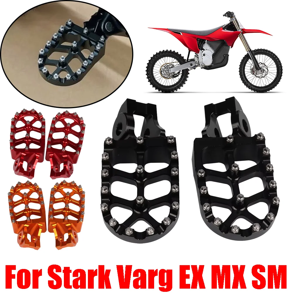 For Stark Varg EX MX SM Motorcycle Accessories Anti Slip Enlarged Footrest Footpeg Foot Pegs Rest Foot Pedals Electric Dirt Bike