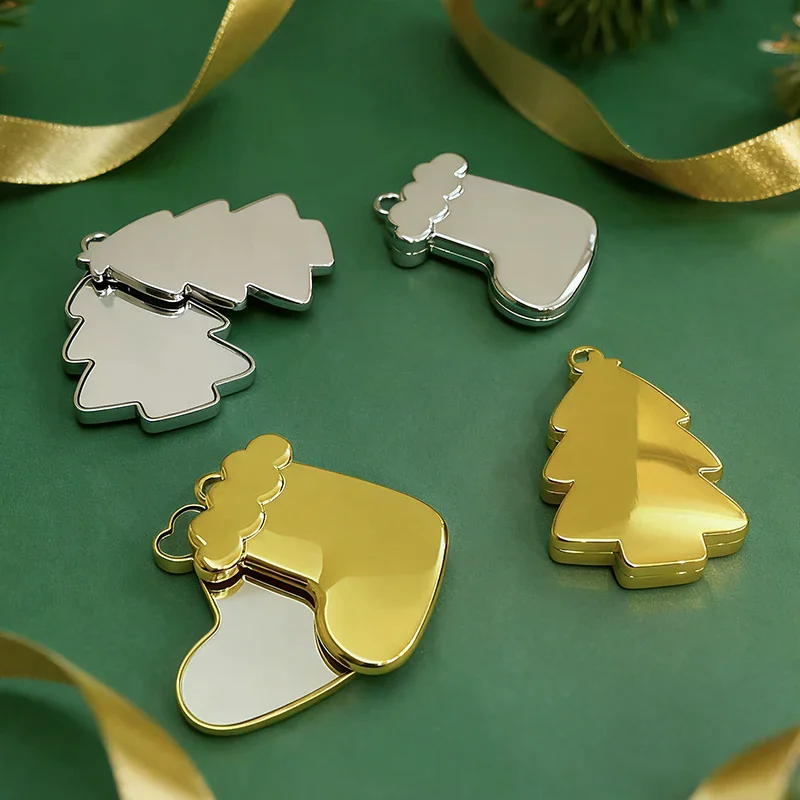 Albero di Natale Fiocco di neve Specchio cosmetico Specchio pieghevole scorrevole Specchio da trasporto per ragazze Specchio cosmetico compatto infrangibile