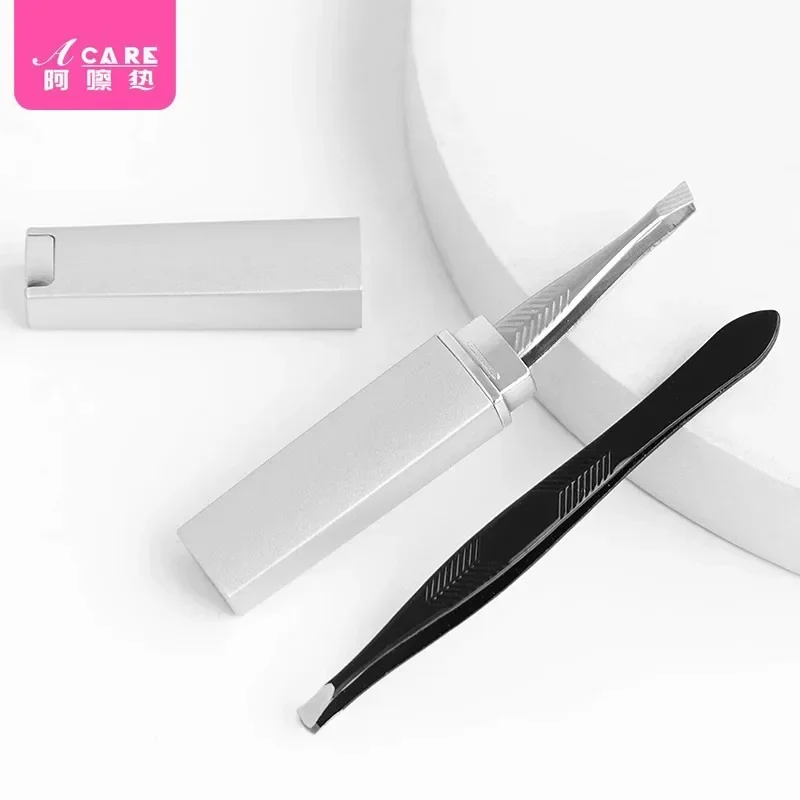 眉毛クリップチューブ A1P39 - 使いやすいステンレス製眉毛トリマー、メイクアップ、顔の毛抜き、ピンセット、小型コレクション