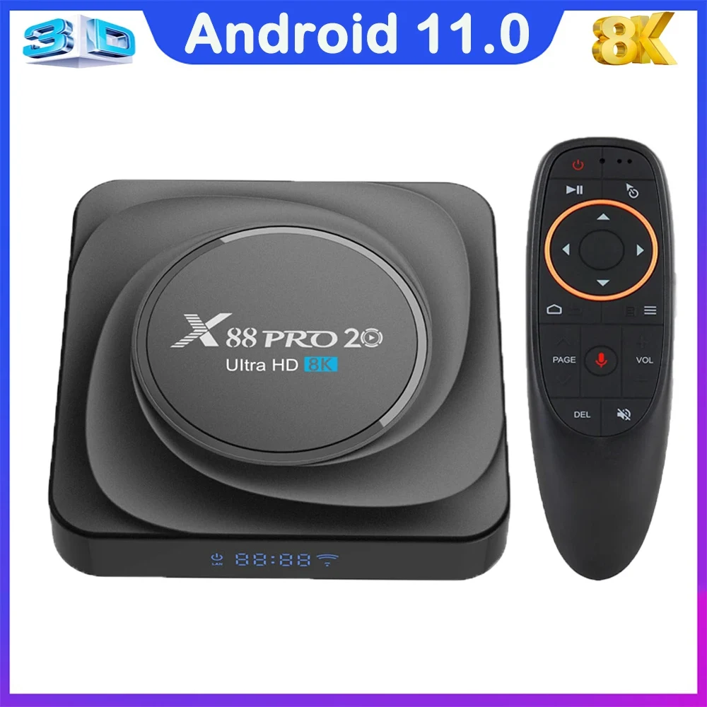 128GB X88 Pro Android 11.0 Tv Box RAM 8GB RK3566 Six Cores 8K 2.4G&5.8G Wifi6 Smart 1000M Fast Set Top Box  Media Player Global