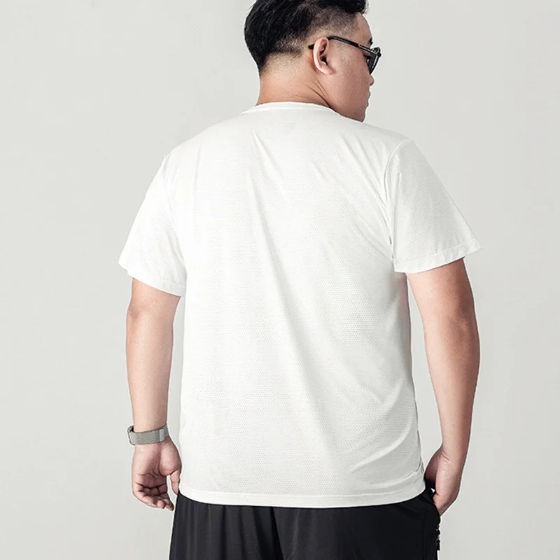 Summer plus size T Shirt 15XL 14XL men\'s ice casual Solid short-sleeved loose Short sleeve body shirt top 10XL Quick dry 210KG