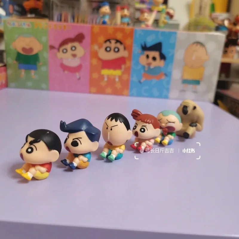 بانداي الأصلي غاشابون تلوين شين تشان نيني بعقب المشي سلسلة شخصيات أنيمي مجموعة صغيرة اللعب مهرجان هدايا الأطفال #2