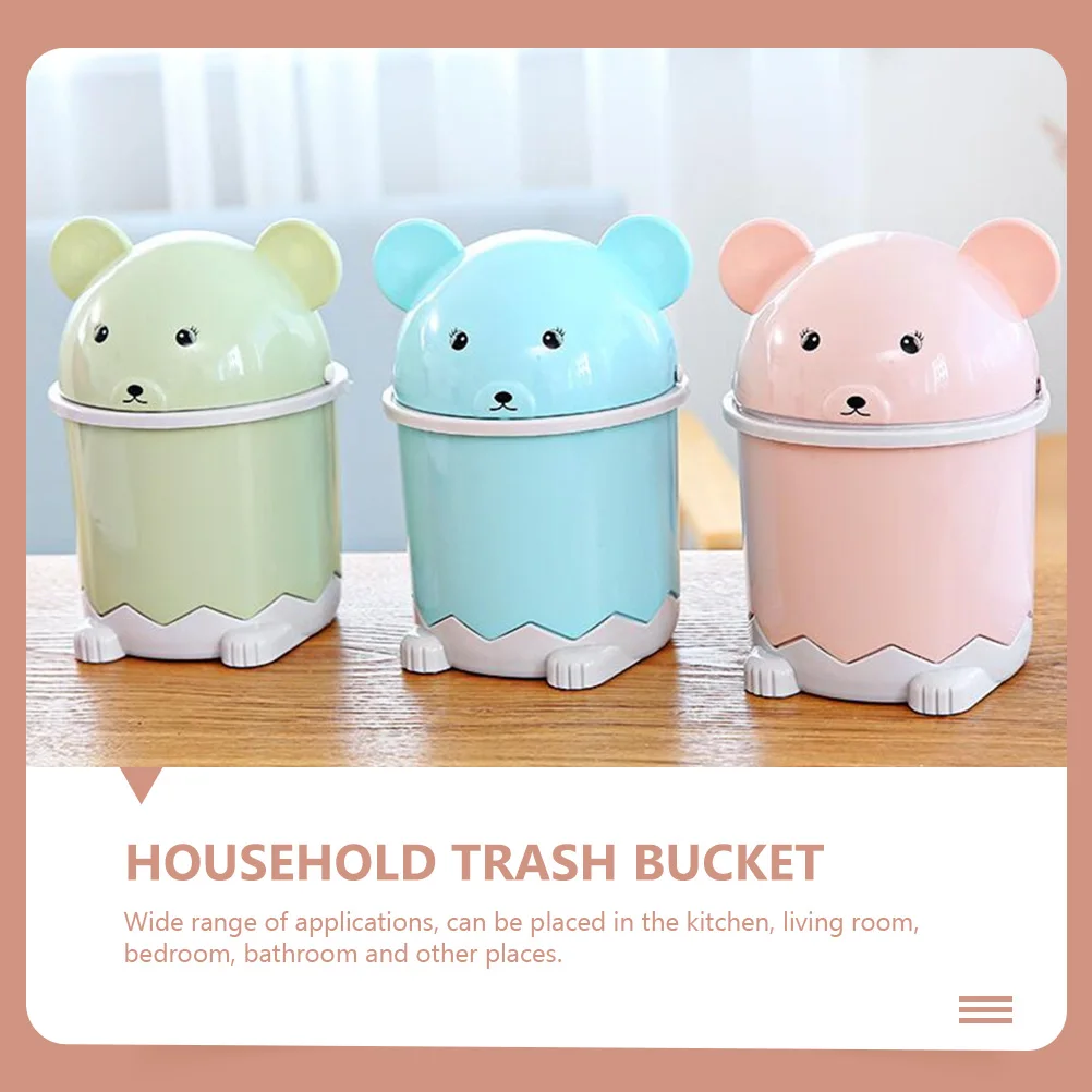 

2pcs Flip Top Trash Can Household Garbage Pail For Kitchen Bathroom Bedroom Seal Lid Design Wear-Resistant Reusable Home