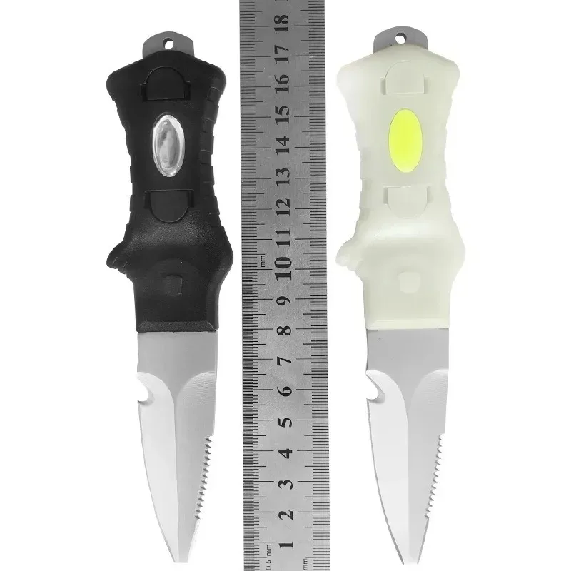 Titanium Plated Dive Rescue Tool with Rope Cutter Glow in Dark for Water Sports Safety