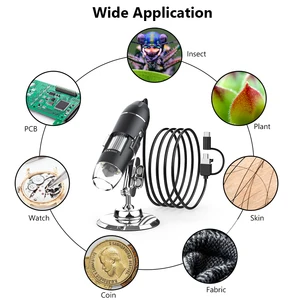 Rievbcaau 1600X Digitalmikroskop 3 in 1 CSB -professionelles elektronisches Mikroskop vom Typ C mit 8 LED -Endoskop -Zoomkamera Lupa 6 Veterinär des Hauptverkaufsmikroskops - №1