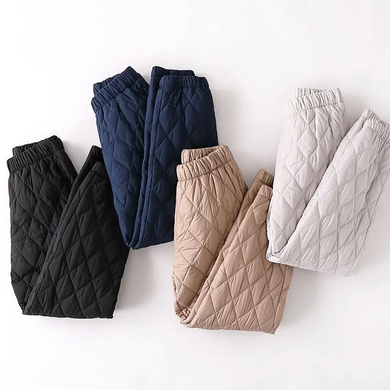 

Winter Down Cotton Pants for Women 2024 New Casual Fashion High Waist Loose Fit Halen The Middle and Elderly B881