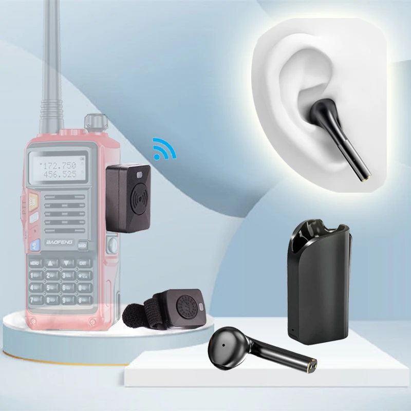 

Walkie Talkie Wireless Earphone Bluetooth Headset Two Way Radio BT Headphone Earpiece For Kenwood TK TH TYT Baofeng 888S UV5R
