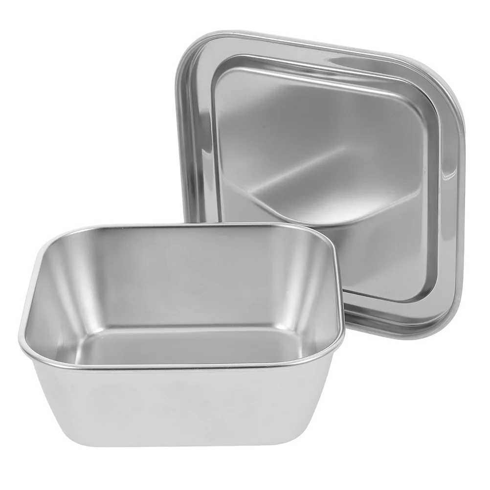 

Stainless Steel Food Storage Containers Square Lunch Prep Boxes For Kids Snack Cheese Fridge Organizer Reusable Metal