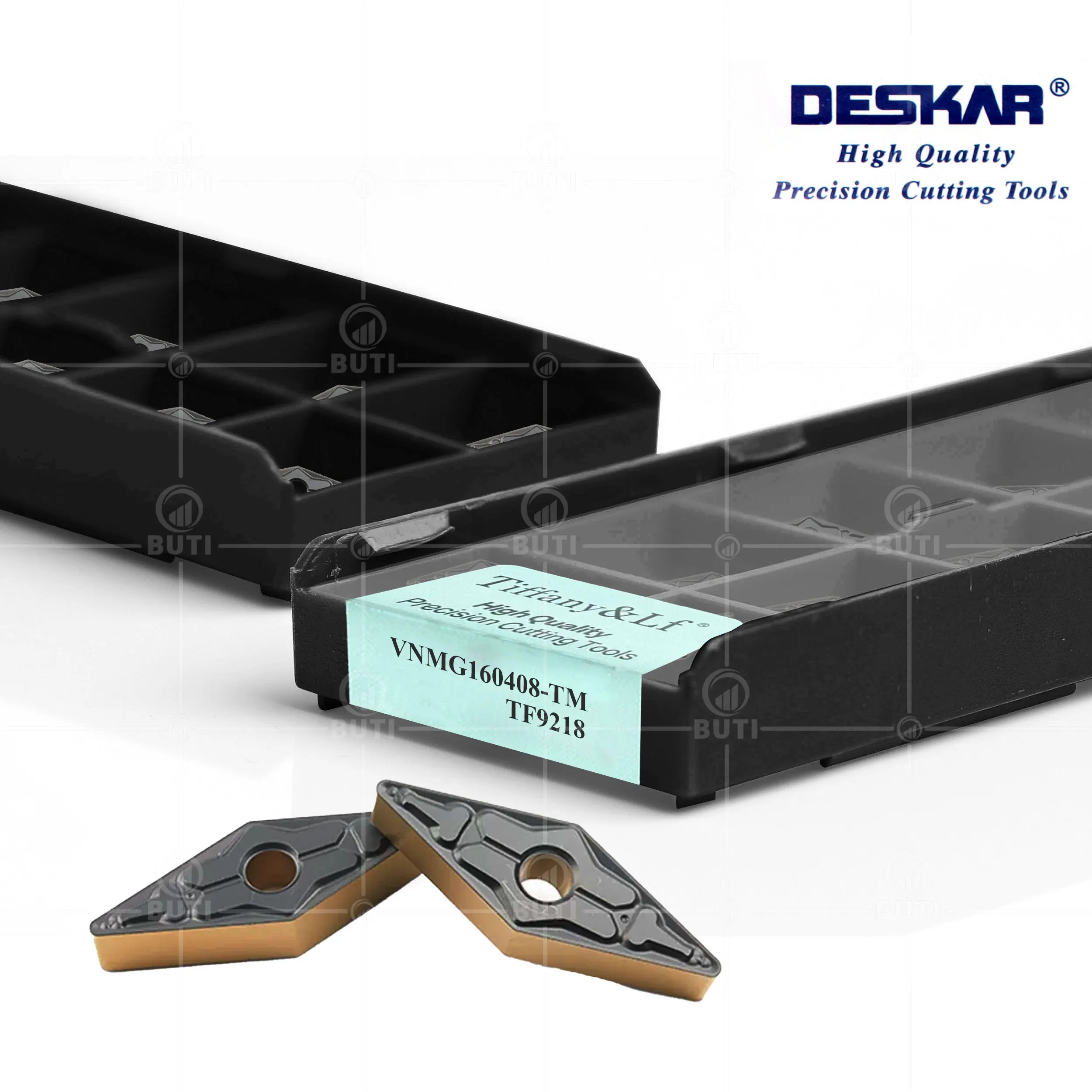 Imagem -02 - Deskar-carbide Insere Ferramenta de Torneamento Torno Cnc Ferramenta para Peças de Aço Cortador Lâmina de Alta Qualidade Vnmg160408-tm Tf9218 100 Original
