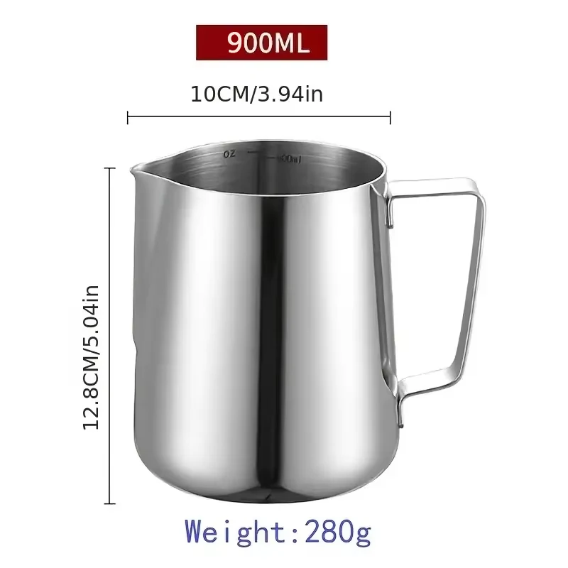 350/600/900 ml Milchkännchen Aufschäumen Krug Mit Skala Edelstahl Kaffee Tasse Krug Latte Espresso Dampfenden cappuccino Tasse