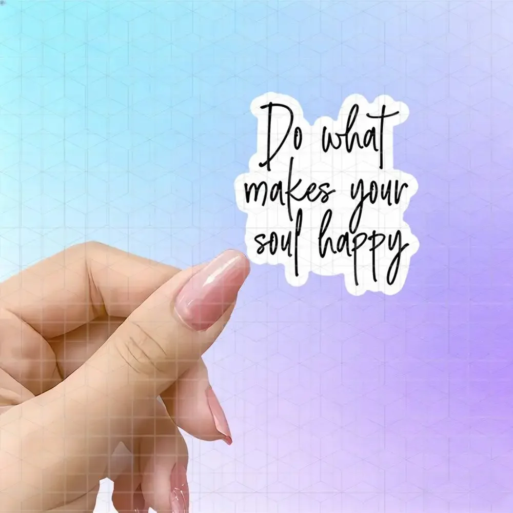 Casual Handwritten Healing Slogan Vinyl Sticker Matte Decal For Notebook Tablet Handbook Motorcycle Luggage Inner Peace  Decor